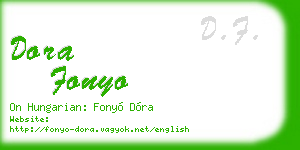 dora fonyo business card