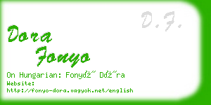 dora fonyo business card